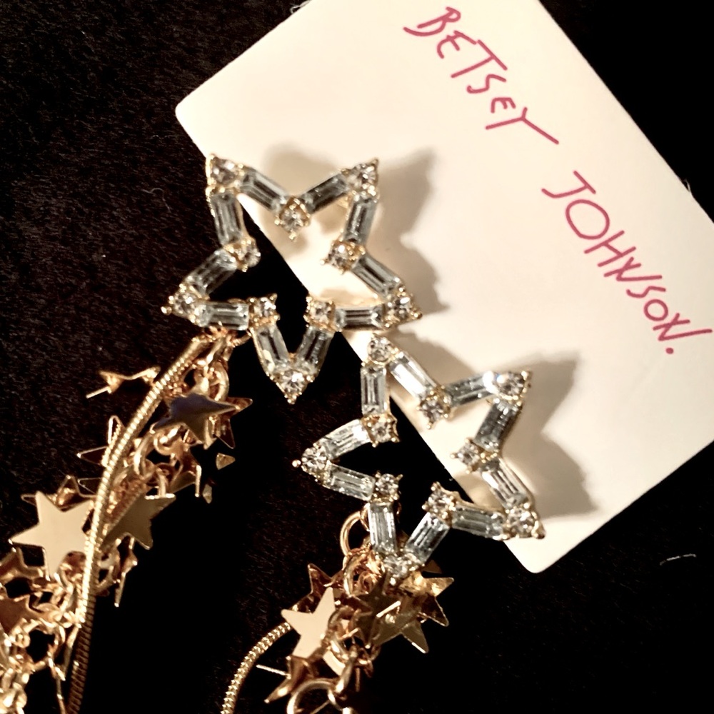 Star Drop earrings with White baguettes